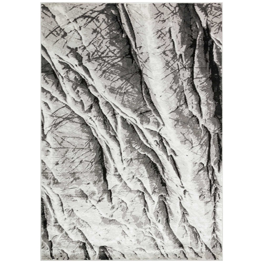 Blaze BLZ05 Abstract Marble Rugs in Silver Grey